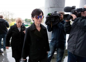 16122015 Cranberries Lead Singer Delores O'Riordan arriving at Ennis Court house on Wednesday to face charges in relation to an air rage incident in November 2014. She is accompanied by her mother Eileen. Photograph by Eamon Ward