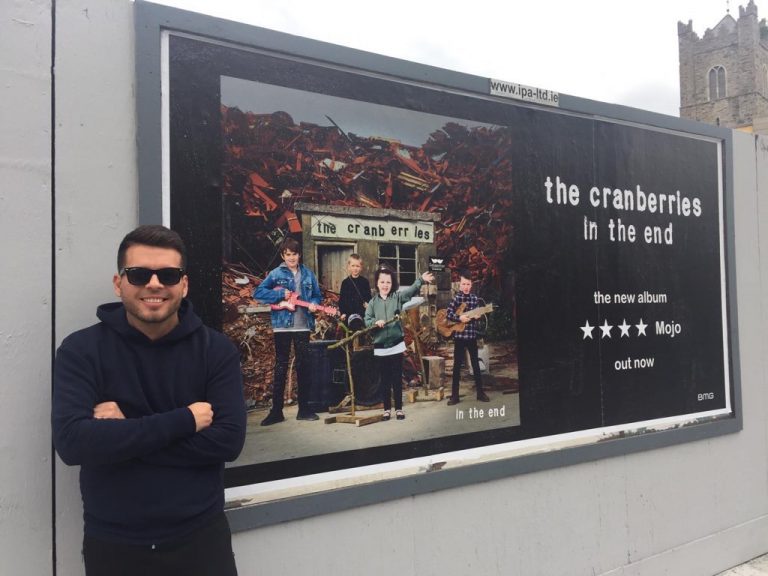 “In The End” on billboard in Dublin Cranberries World